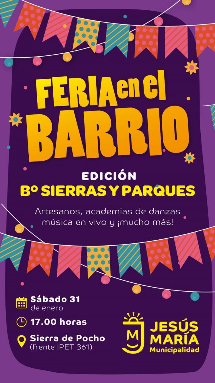 #JESUSMARIA: Feria en el Barrio llega a Sierras y Parques con música y danza