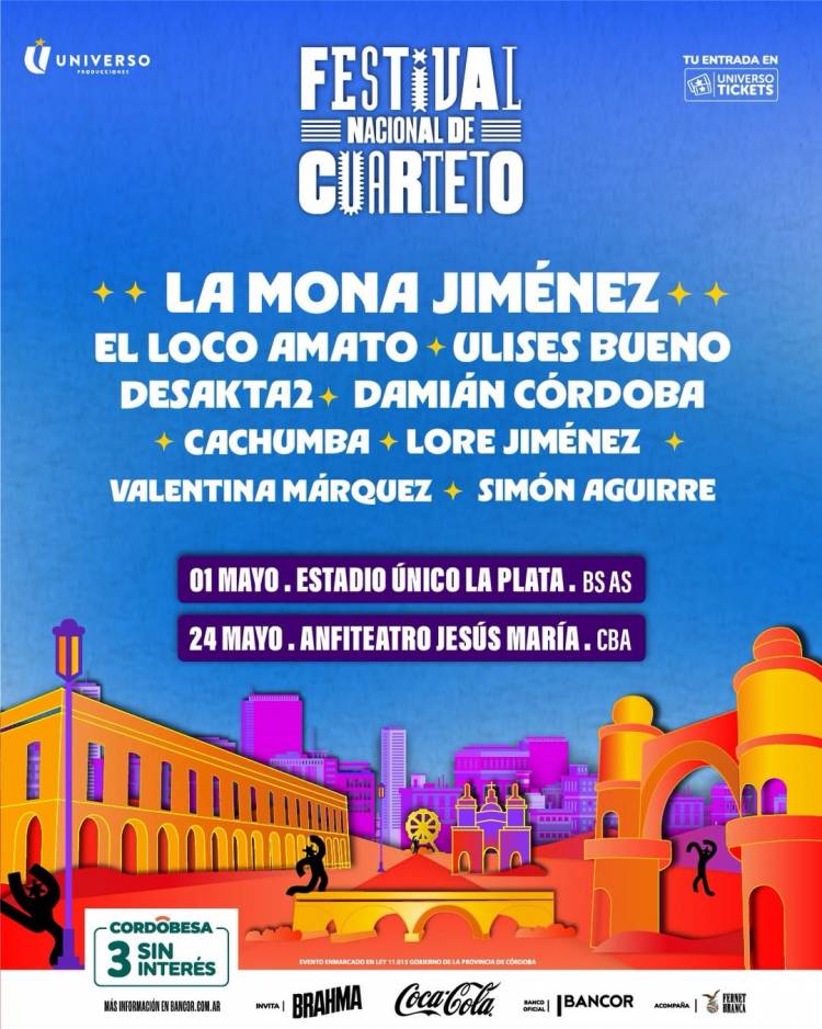 #JESUSMARIA - El Anfiteatro José Hernández será sede del Festival Nacional de Cuarteto