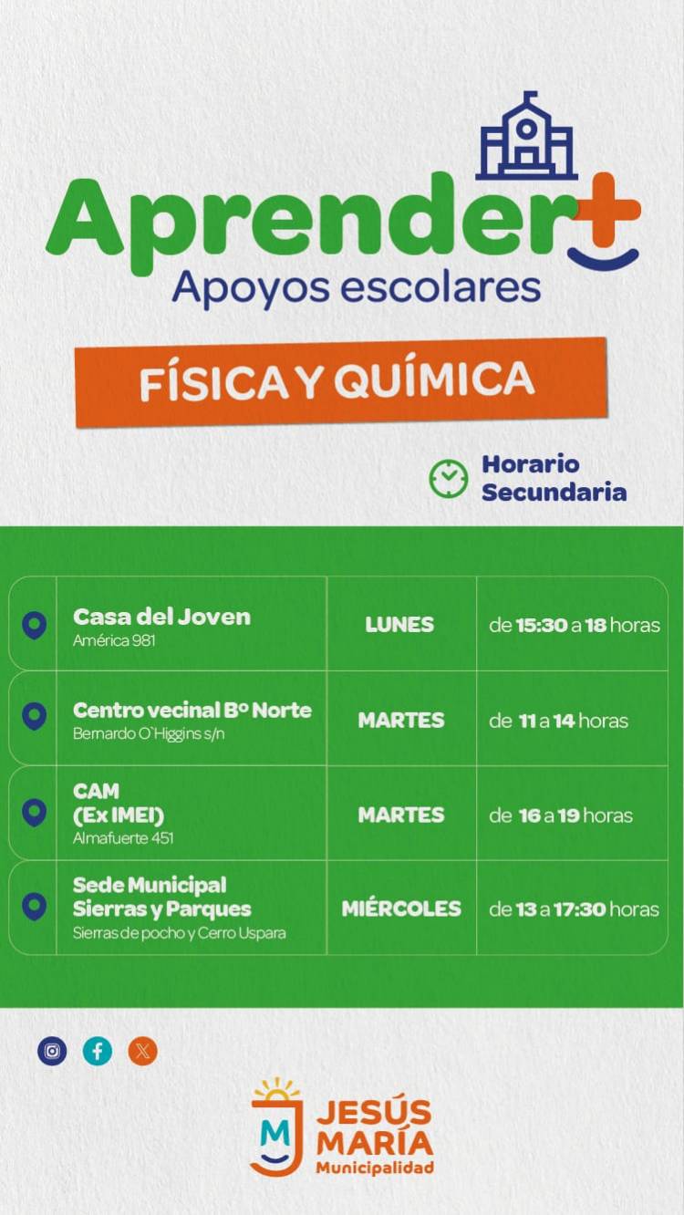 #JESUSMARIA: CINCO NOVEDADES PARA COMENZAR LA SEMANA INFORMADO 