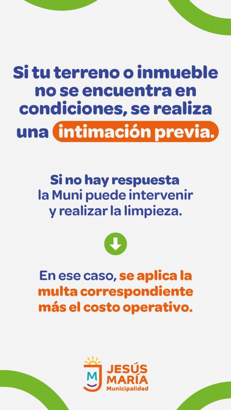 #JESUSMARIA: Mantené limpio tu baldío o inmueble