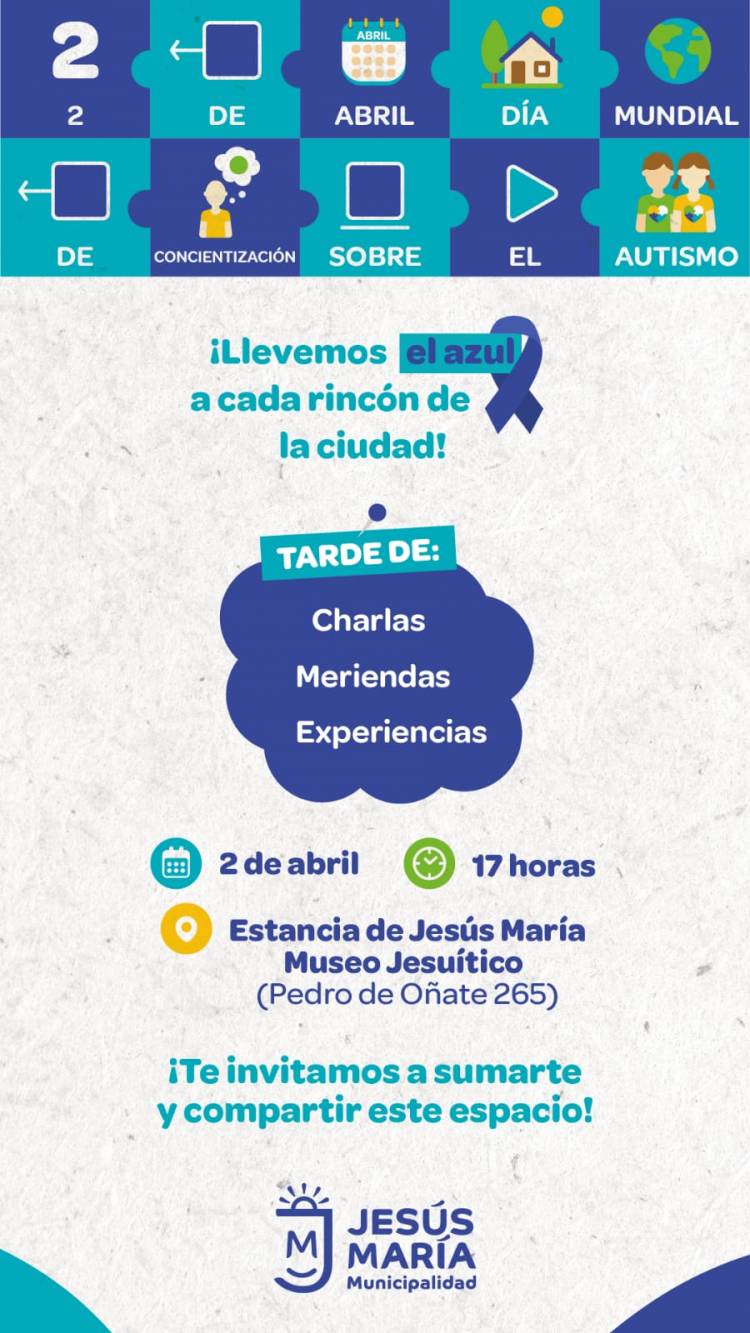 #JESUSMARIA: jesús María: jornada por el Día Mundial de Concientización sobre el Autismo