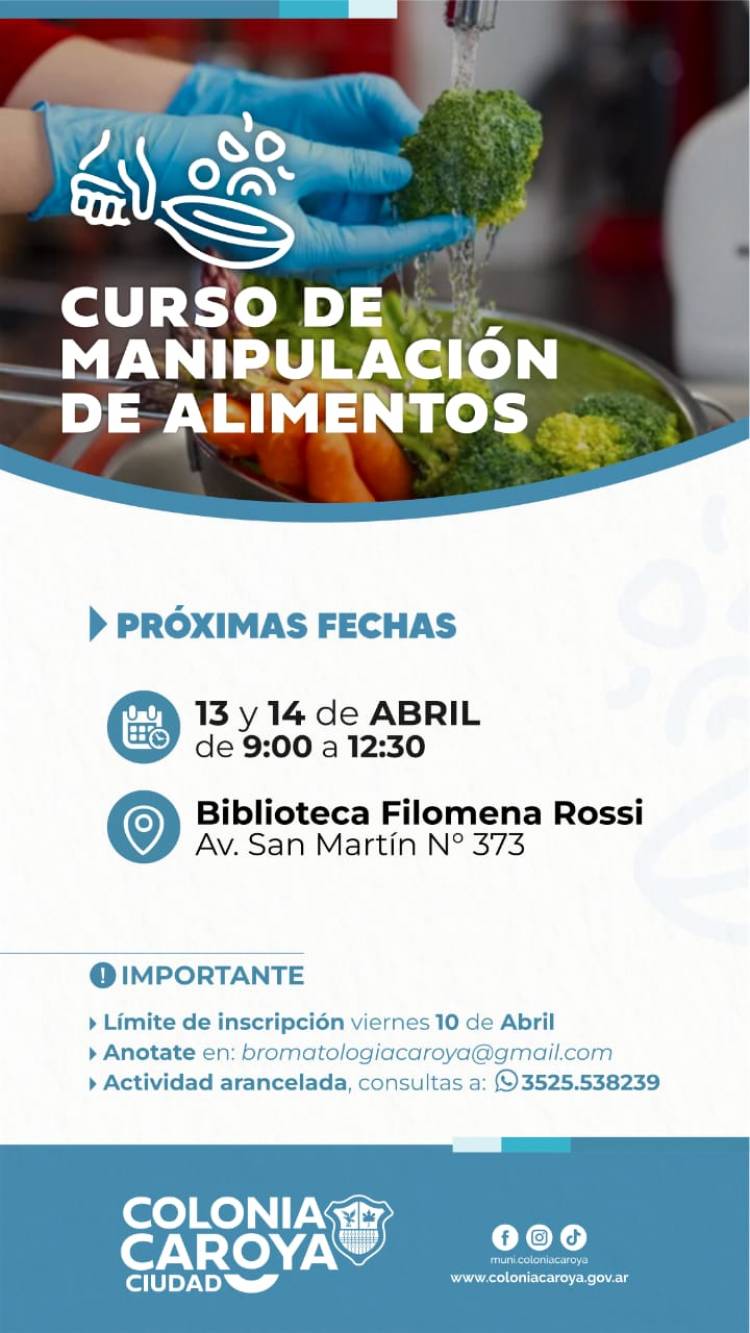 #COLONIACAROYA: Nuevo curso para manipuladores de alimentos