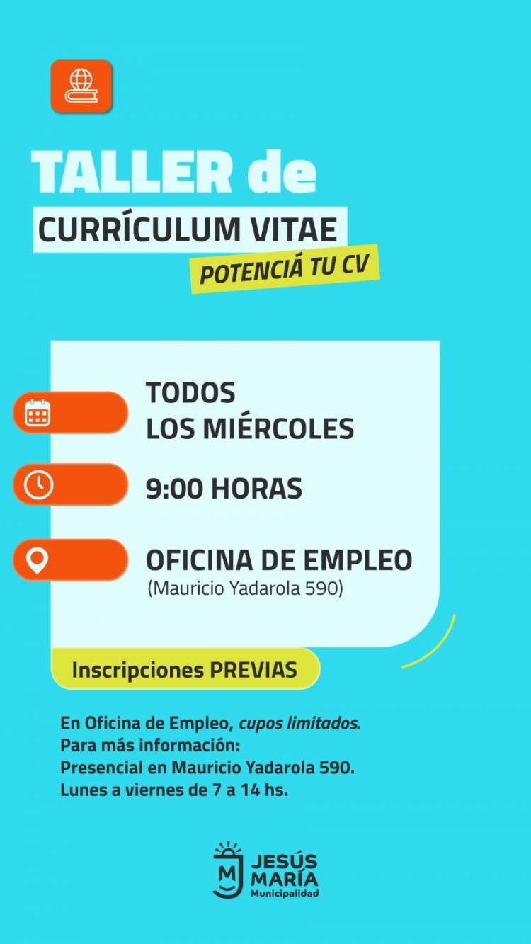 #JESUSMARIA: talleres gratuitos para aprender a elaborar un CV y potenciar la búsqueda laboral