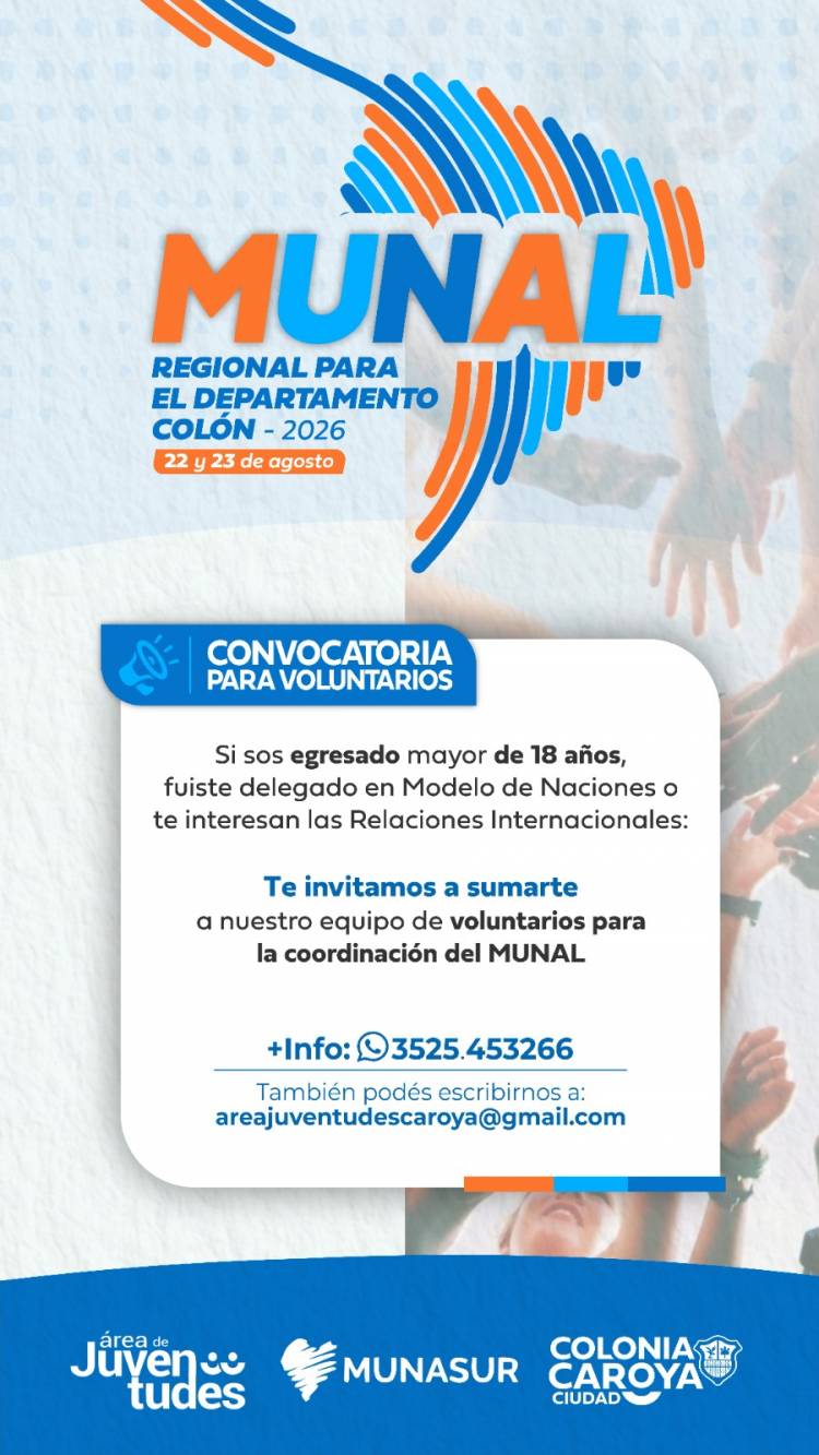 COLONIACAROYA: EL MUNAL 2026 abrió la convocatoria a voluntarios