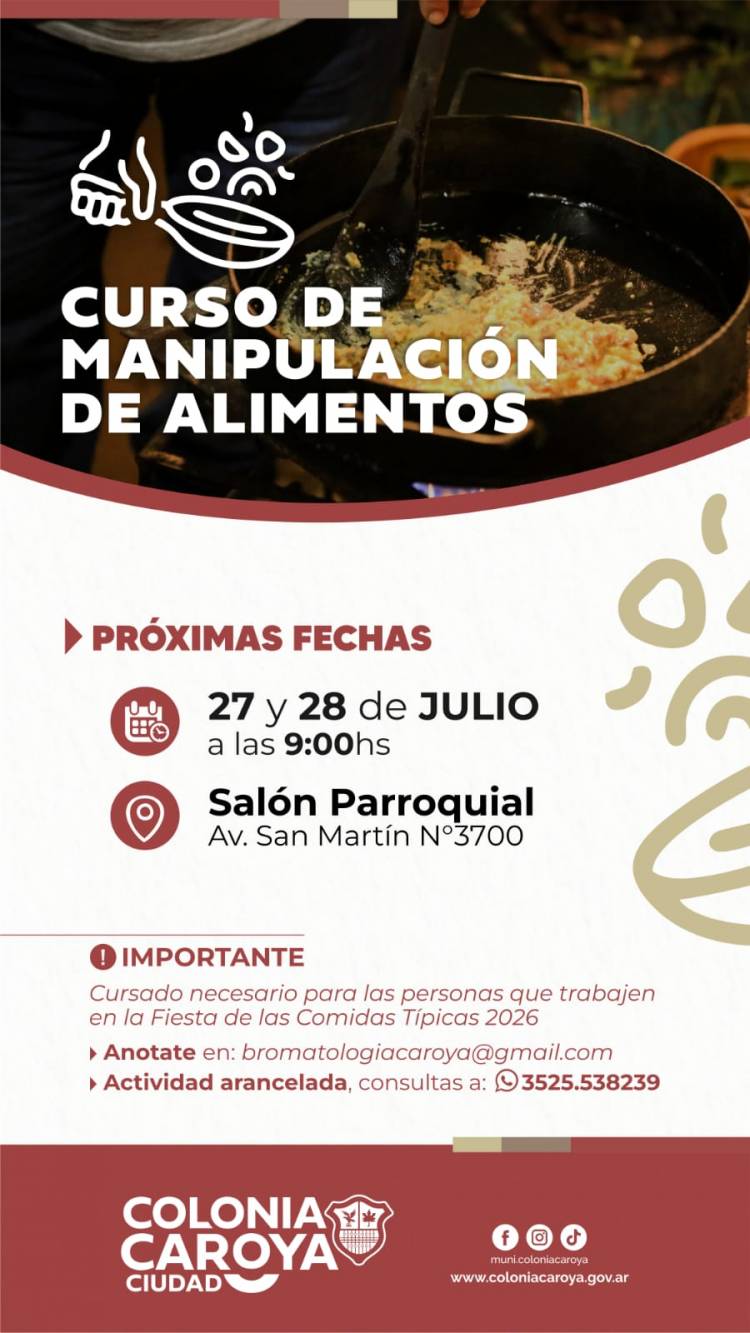 #COLONIACAROYA : Nuevo curso para manipuladores de alimentos