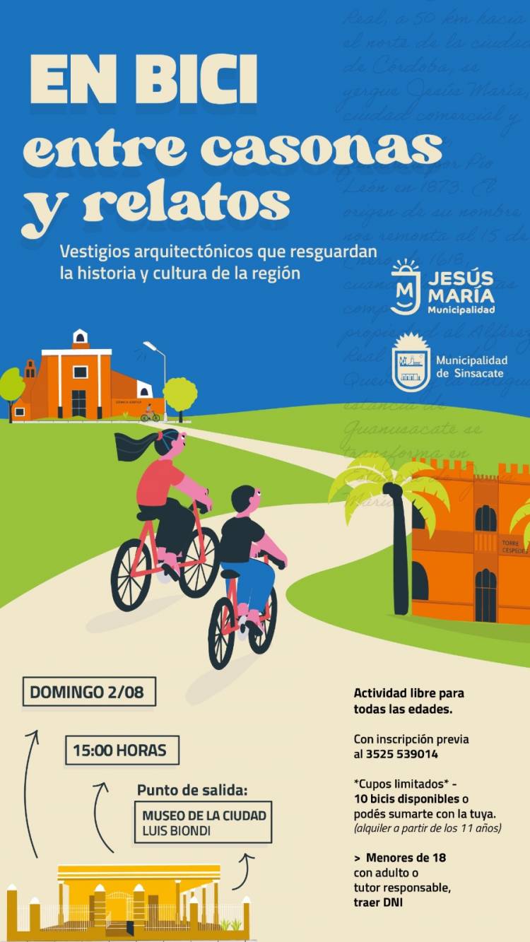 #JESUSMARIA #SINSACATE : Jesús María realizará un recorrido en bicicleta por las casonas más emblemáticas de la región
