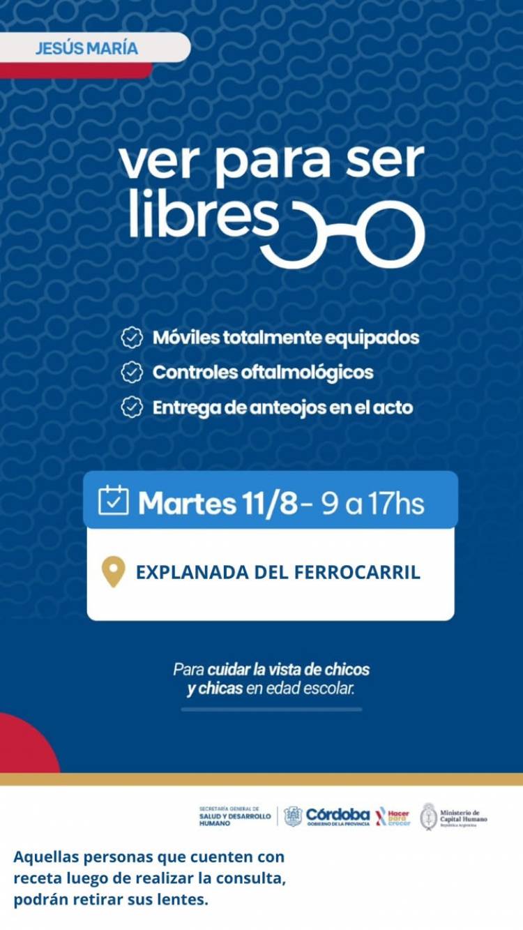 #JESUSMARIA:  Más de 130 vecinos accederán a lentes gratuitos