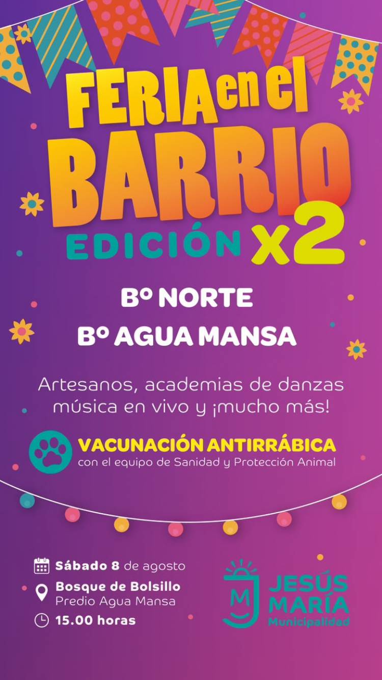 #JESUSMARIA: Agua Mansa será sede de una nueva edición de Feria en el Barrio x2
