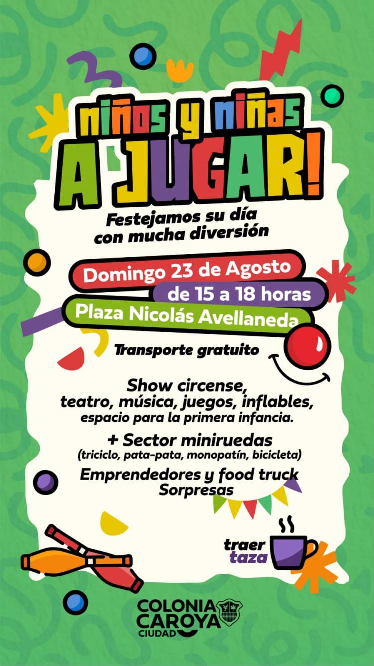#COLONIACAROYA: Colonia Caroya prepara una gran fiesta para celebrar el Día de las Infancias