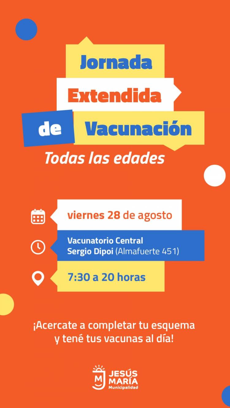 #JESUSMARIA: Jornada extendida en Jesús María: una oportunidad para ponerte al día con tus vacunas